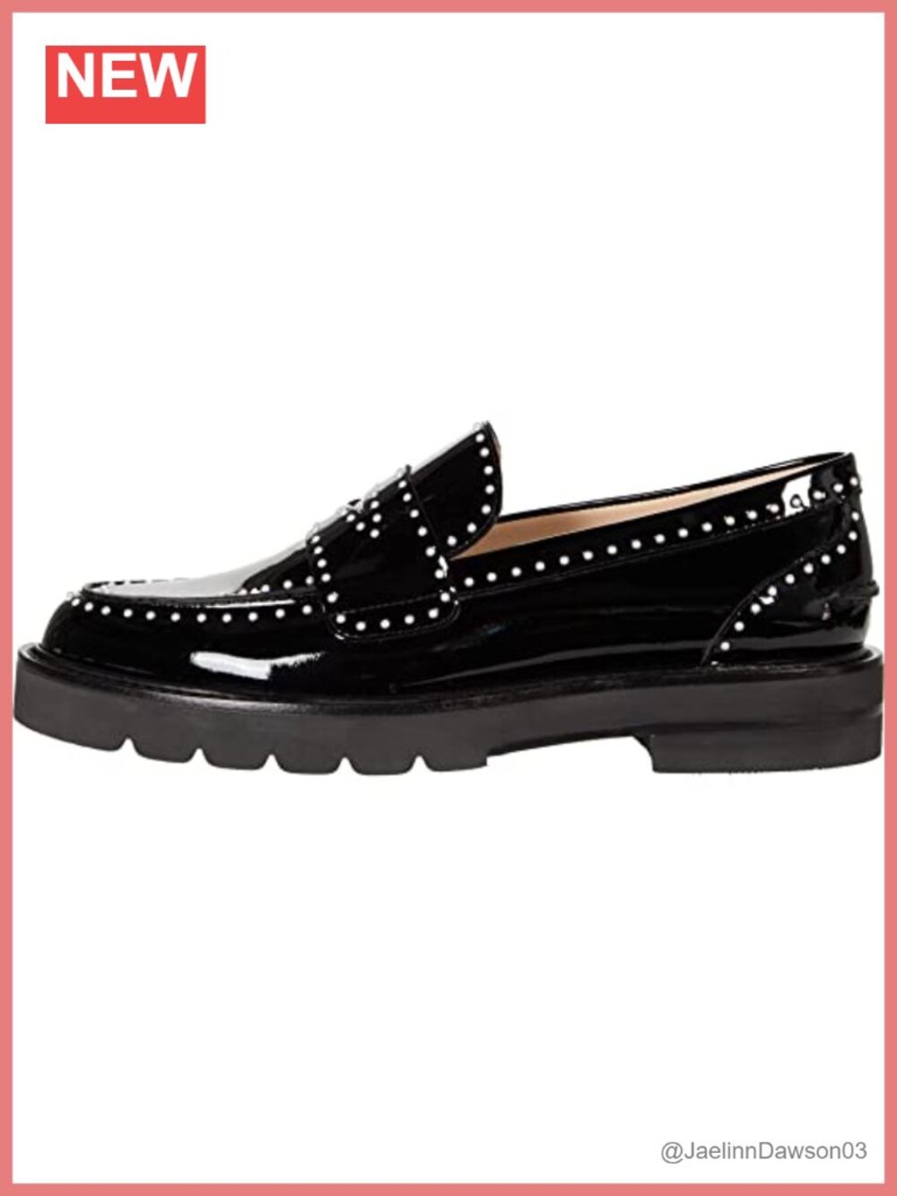Pearl Studded Leather Loafers Slip-Ons Women's Shoes
